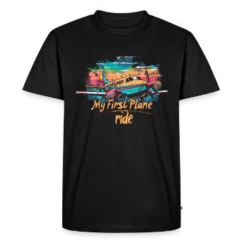 My First Flight First Time Flying - Men's Premium Organic T-Shirt - black - Front - Nico (187cm)