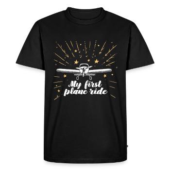 My First Flight First Time Flying - Men's Premium Organic T-Shirt - black - Front - Nico (187cm)