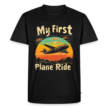 My First Flight First Time Flying - Men's Premium Organic T-Shirt - black - Front - Nico (187cm)