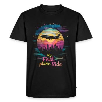 My first plane trip First time flying - Men's Premium Organic T-Shirt - black - Front - Nico (187cm)
