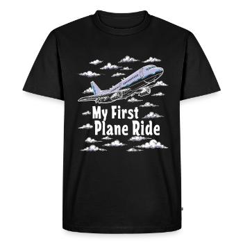 My first plane trip First time flying - Men's Premium Organic T-Shirt - black - Front - Nico (187cm)