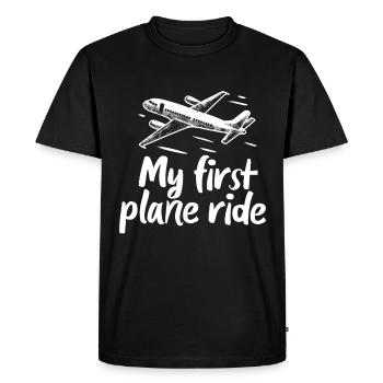 My First Flight First Time Flying - Men's Premium Organic T-Shirt - black - Front - Nico (187cm)