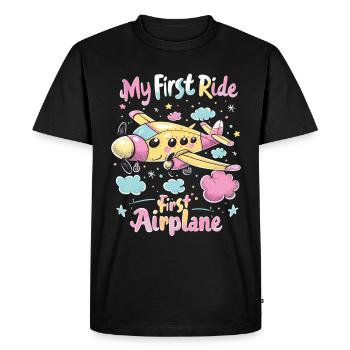 My First Flight First Time Flying - Men's Premium Organic T-Shirt - black - Front - Nico (187cm)