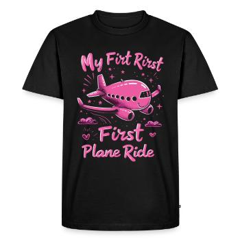 My First Flight First Time Flying - Men's Premium Organic T-Shirt - black - Front - Nico (187cm)