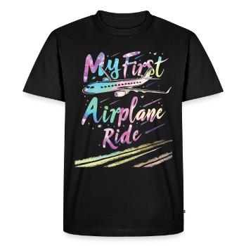 My first plane trip First time flying - Men's Premium Organic T-Shirt - black - Front - Nico (187cm)
