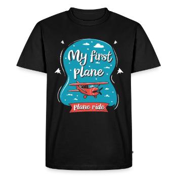 My first plane trip First time flying - Men's Premium Organic T-Shirt - black - Front - Nico (187cm)