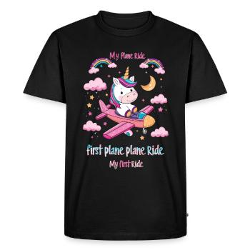 My first plane trip First time flying - Men's Premium Organic T-Shirt - black - Front - Nico (187cm)