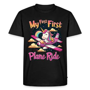 My First Flight First Time Flying - Men's Premium Organic T-Shirt - black - Front - Nico (187cm)