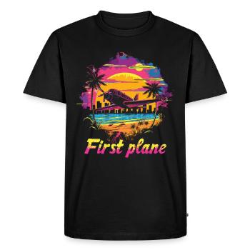 My first plane trip First time flying - Men's Premium Organic T-Shirt - black - Front - Nico (187cm)