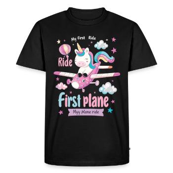 My first plane trip First time flying - Men's Premium Organic T-Shirt - black - Front - Nico (187cm)