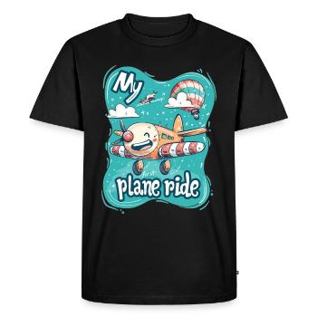 My first plane trip First time flying - Men's Premium Organic T-Shirt - black - Front - Nico (187cm)