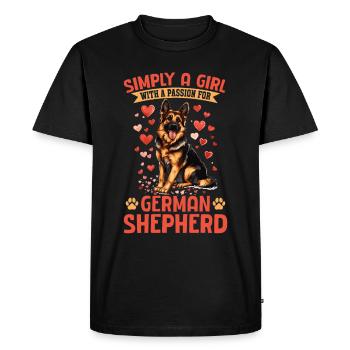 Berger allemand Chien Tout simplement une fille avec une passion - T-shirt Premium bio Homme - noir - Devant - Nico (187cm)