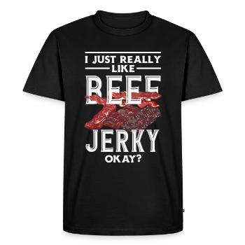 Boeuf Jerky Dealer Costume de Boeuf Jerky - T-shirt Premium bio Homme - noir - Devant - Nico (187cm)