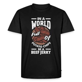 Boeuf Jerky Dealer Costume de Boeuf Jerky - T-shirt Premium bio Homme - noir - Devant - Nico (187cm)