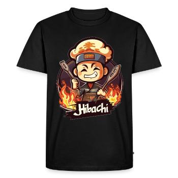 Hibachi Teppanyaki Bbq Cuisine japonaise - T-shirt Premium bio Homme - noir - Devant - Nico (187cm)