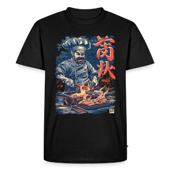 Hibachi Teppanyaki Bbq Cuisine japonaise - T-shirt Premium bio Homme - noir - Devant - Nico (187cm)
