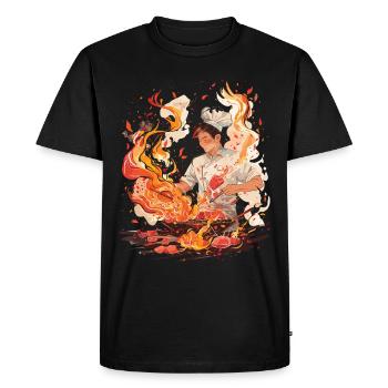 Hibachi Teppanyaki Bbq Cuisine japonaise - T-shirt Premium bio Homme - noir - Devant - Nico (187cm)
