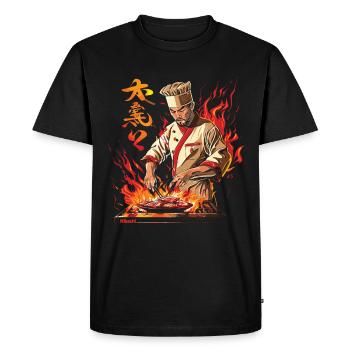 Hibachi Teppanyaki Bbq Cuisine japonaise - T-shirt Premium bio Homme - noir - Devant - Nico (187cm)