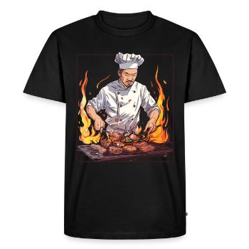 Hibachi Teppanyaki Bbq Cuisine japonaise - T-shirt Premium bio Homme - noir - Devant - Nico (187cm)
