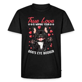 Bouledogue Français Frechie Race de chien True Love - T-shirt Premium bio Homme - noir - Devant - Nico (187cm)