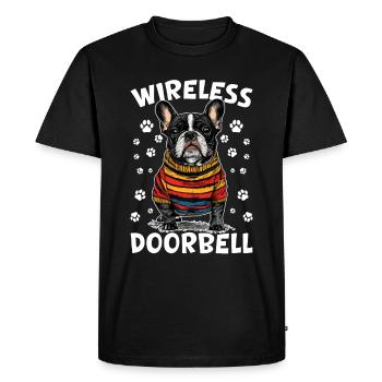 French Bulldog Frechie Dog Breed Wireless Doorbell - Men's Premium Organic T-Shirt - black - Front - Nico (187cm)