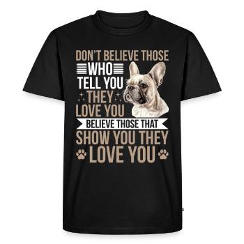 Bouledogue français Frechie Race de chien - T-shirt Premium bio Homme - noir - Devant - Nico (187cm)