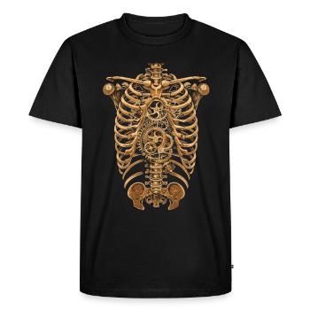Steampunk Anatomie Steampunk Mécanique - T-shirt Premium bio Homme - noir - Devant - Nico (187cm)