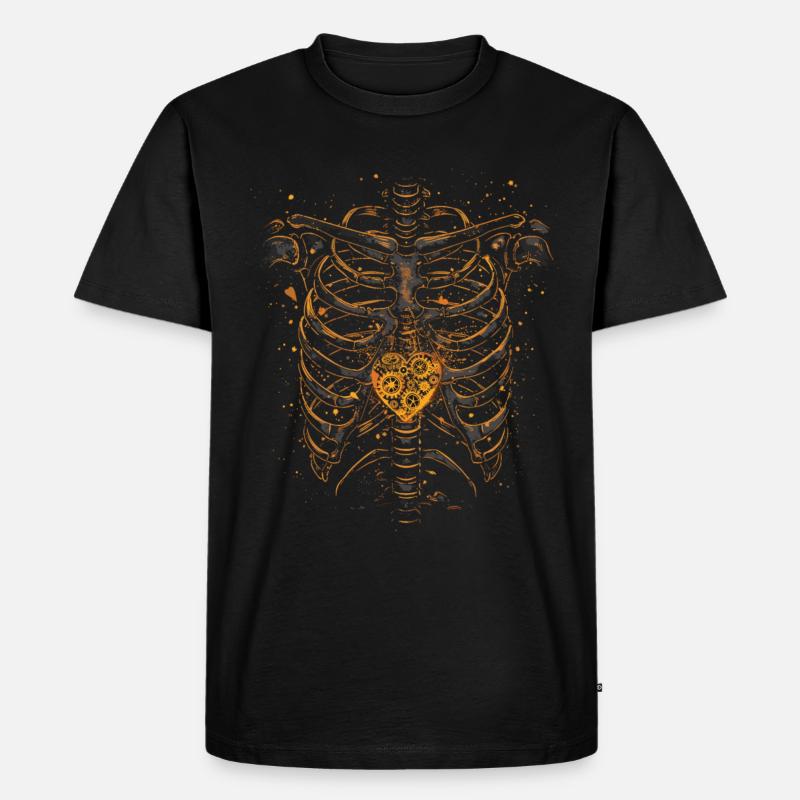 Steampunk Anatomy Steampunk Mechanical - Männer Premium Bio T-Shirt - Schwarz