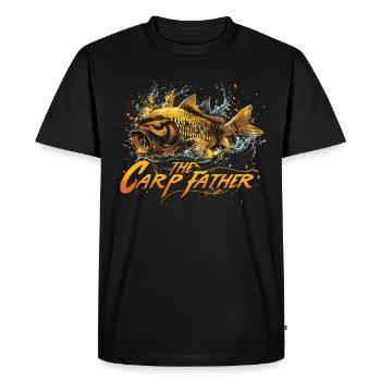 Pêche à la carpe « le Père de la Carpe » - T-shirt Premium bio Homme - noir - Devant - Nico (187cm)
