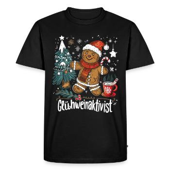 « Activiste du vin chaud » - Vin chaud de Noël - T-shirt Premium bio Homme - noir - Devant - Nico (187cm)