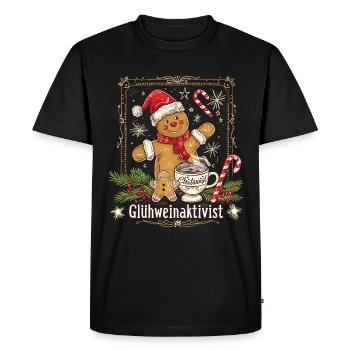 « Activiste du vin chaud » - Vin chaud de Noël - T-shirt Premium bio Homme - noir - Devant - Nico (187cm)