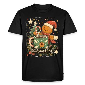 « Activiste du vin chaud » - Vin chaud de Noël - T-shirt Premium bio Homme - noir - Devant - Nico (187cm)