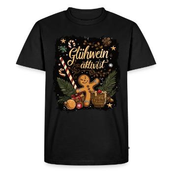 « Activiste du vin chaud » - Vin chaud de Noël - T-shirt Premium bio Homme - noir - Devant - Nico (187cm)