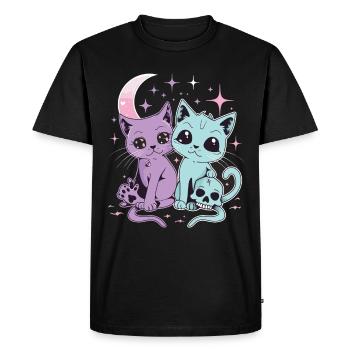 Kawaii Chat Pastel Goth Diabolique - T-shirt Premium bio Homme - noir - Devant - Nico (187cm)