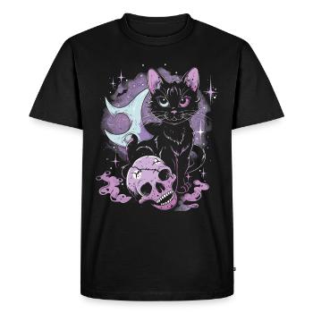 Kawaii Chat Pastel Goth Diabolique - T-shirt Premium bio Homme - noir - Devant - Nico (187cm)