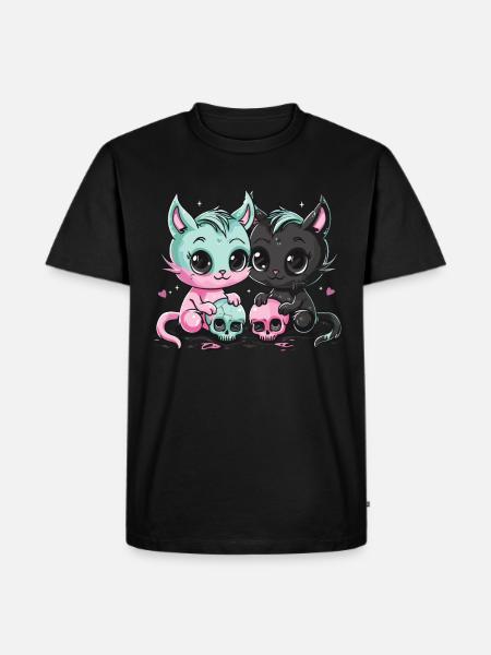 Kawaii Cat Pastel Goth Devilish - Men's Premium Organic T-Shirt - black