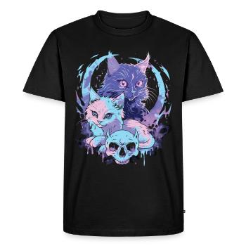 Kawaii Chat Pastel Goth Diabolique - T-shirt Premium bio Homme - noir - Devant - Nico (187cm)