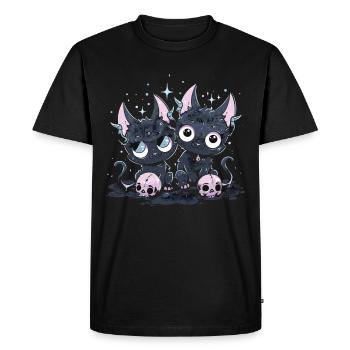 Kawaii Chat Pastel Goth Diabolique - T-shirt Premium bio Homme - noir - Devant - Nico (187cm)