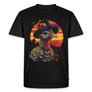 Dankbares Gobble Wobble Thanksgiving - Männer Premium Bio T-Shirt - Schwarz - Vorne - Nico (187cm)