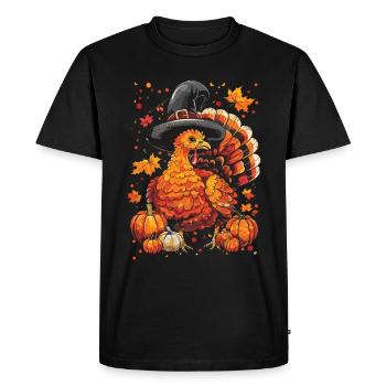 Grateful Gobble Wobble Thanksgiving - Men's Premium Organic T-Shirt - black - Front - Nico (187cm)