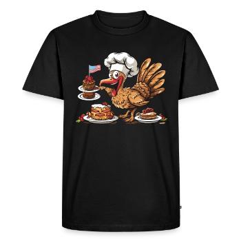 Grateful Gobble Wobble Thanksgiving - Men's Premium Organic T-Shirt - black - Front - Nico (187cm)