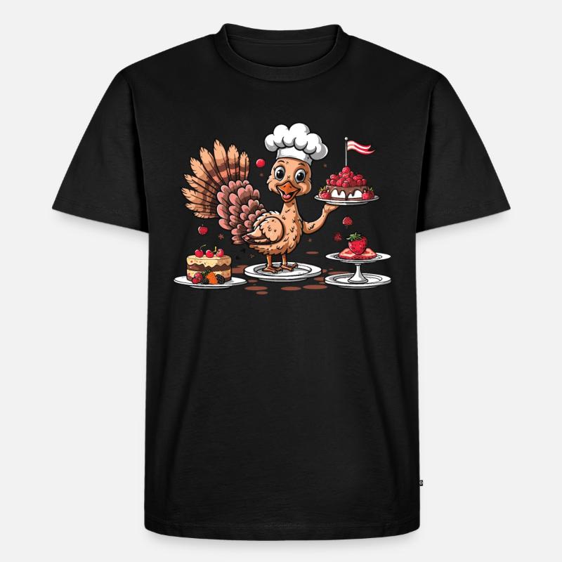 Dankbares Gobble Wobble Thanksgiving - Männer Premium Bio T-Shirt - Schwarz