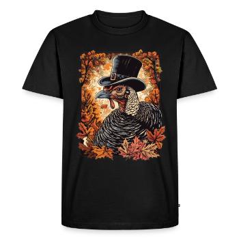 Grateful Gobble Wobble Thanksgiving - Men's Premium Organic T-Shirt - black - Front - Nico (187cm)
