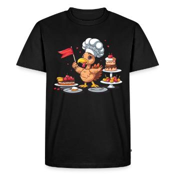 Grateful Gobble Wobble Thanksgiving - Men's Premium Organic T-Shirt - black - Front - Nico (187cm)