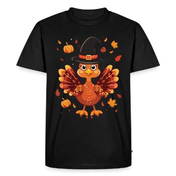 Grateful Gobble Wobble Thanksgiving - Men's Premium Organic T-Shirt - black - Front - Nico (187cm)