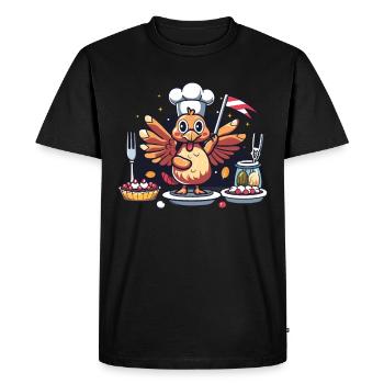 Grateful Gobble Wobble Thanksgiving - Men's Premium Organic T-Shirt - black - Front - Nico (187cm)