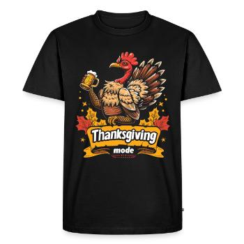 Grateful Gobble Wobble Thanksgiving - Men's Premium Organic T-Shirt - black - Front - Nico (187cm)