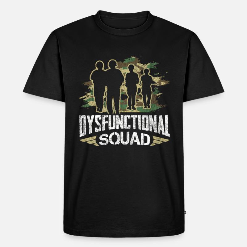 Veteran Medicated Dysfunctional - Männer Premium Bio T-Shirt - Schwarz