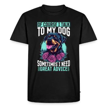 Funny Rottweiler Lover Dog Owner - Men's Premium Organic T-Shirt - black - Front - Nico (187cm)