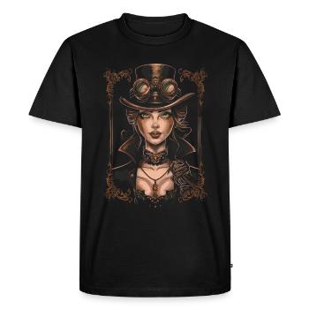 Beautiful Women Steampunk Lover - Men's Premium Organic T-Shirt - black - Front - Nico (187cm)